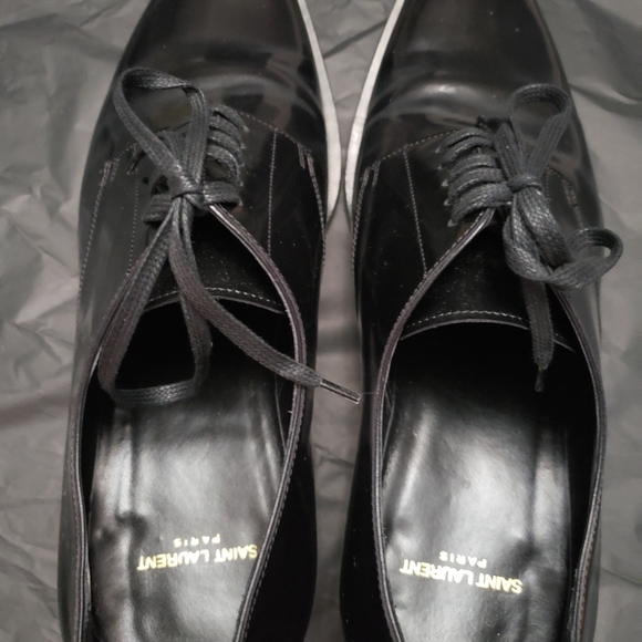 **SOLD***Saint Laurent Black Montaigne 25 Derby Shoe Mens Size 43 - Picture 4 of 10